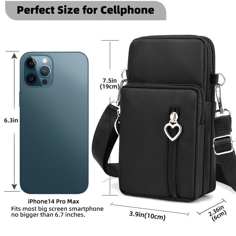 JANKS Small Crossbody Bags for Women Mini Cell Phone Purses with Crossbody Strap Phone Wallet Purses Shoulder Bag Nylon Arm Bag - Image 3